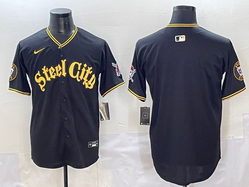 Men 2025 Pittsburgh Pirates Blank Black Game Nike MLB Jersey style 7151->pittsburgh pirates->MLB Jersey